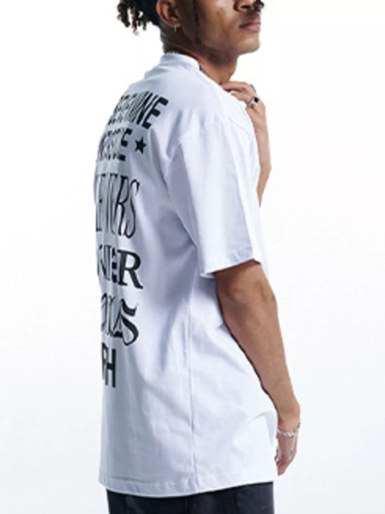 Men's Star Round Neck Relaxed Fit T-Shirt